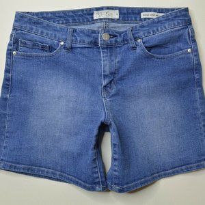 JESSICA SIMPSON Sz 28 Women FOREVER ROLLED MIDI SHORT Low Rise Blue‎ Jean SHORTS